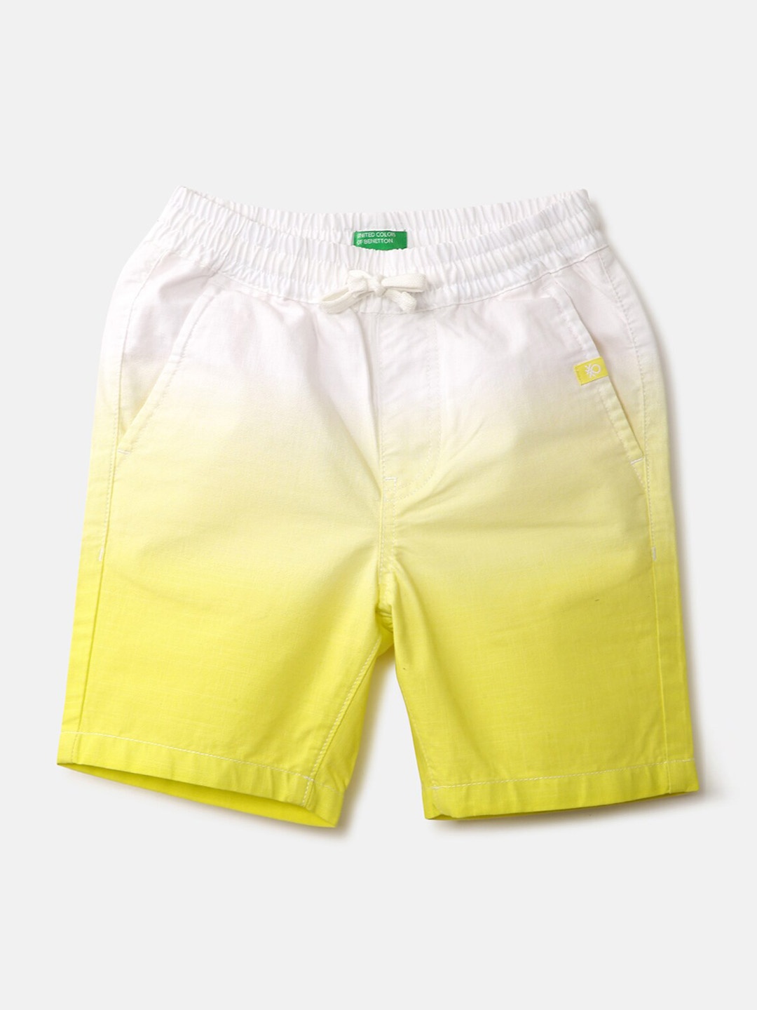 

United Colors of Benetton Boys Yellow Ombre Colourblocked Shorts