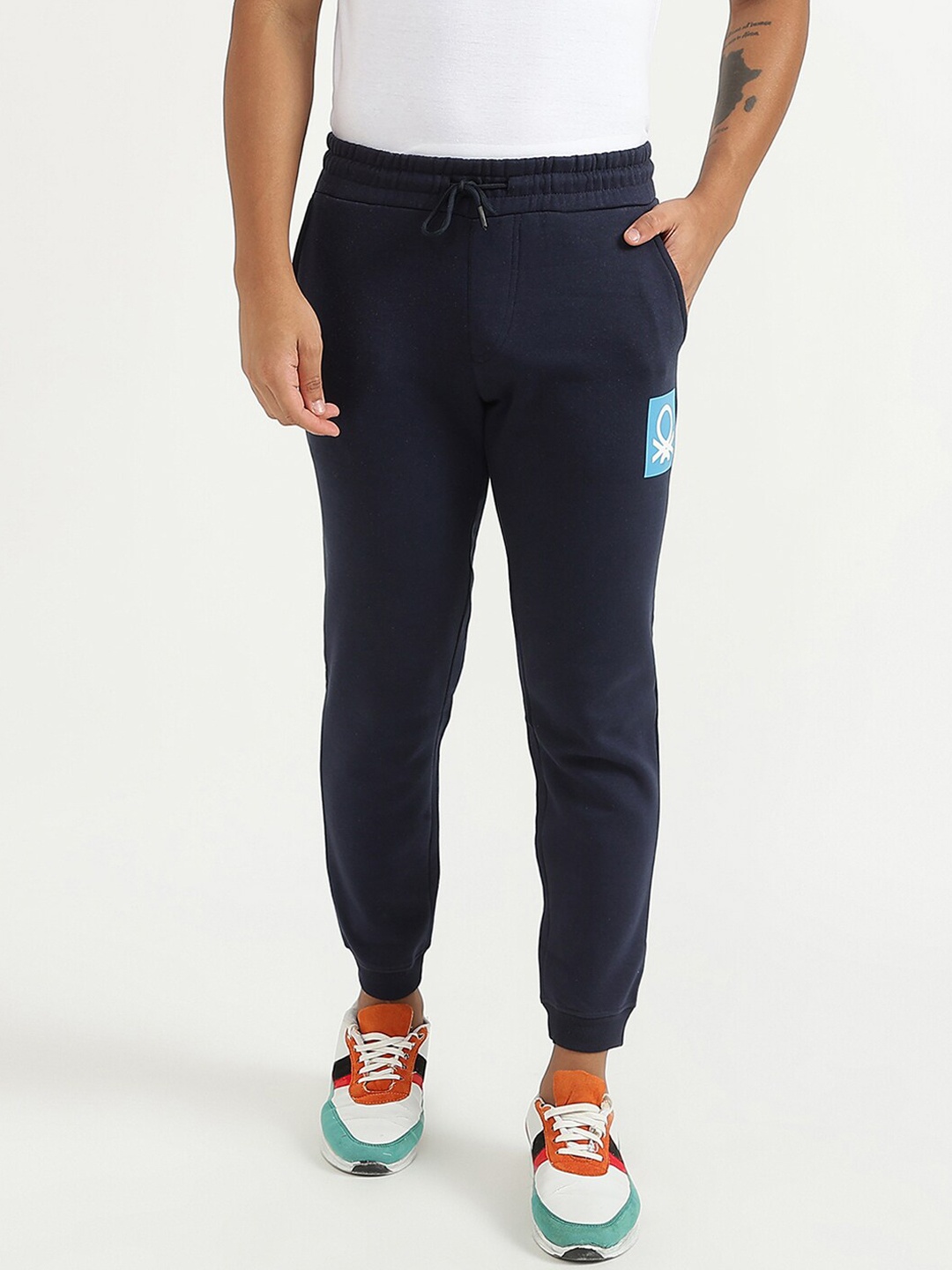 

United Colors of Benetton Men Navy Blue Solid Joggers