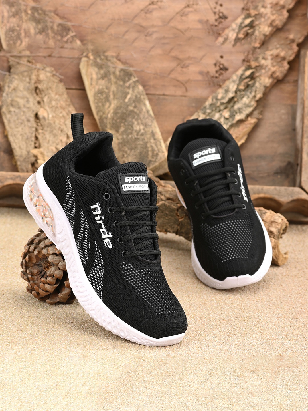 

BIRDE Men Black Perforations Sneakers