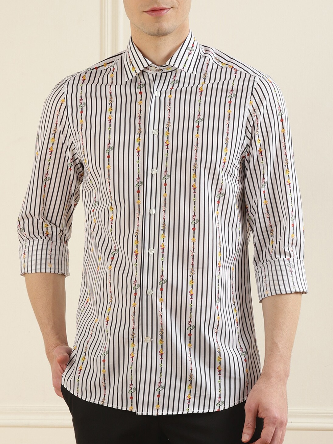 

ETRO Men Black Striped Casual Shirt