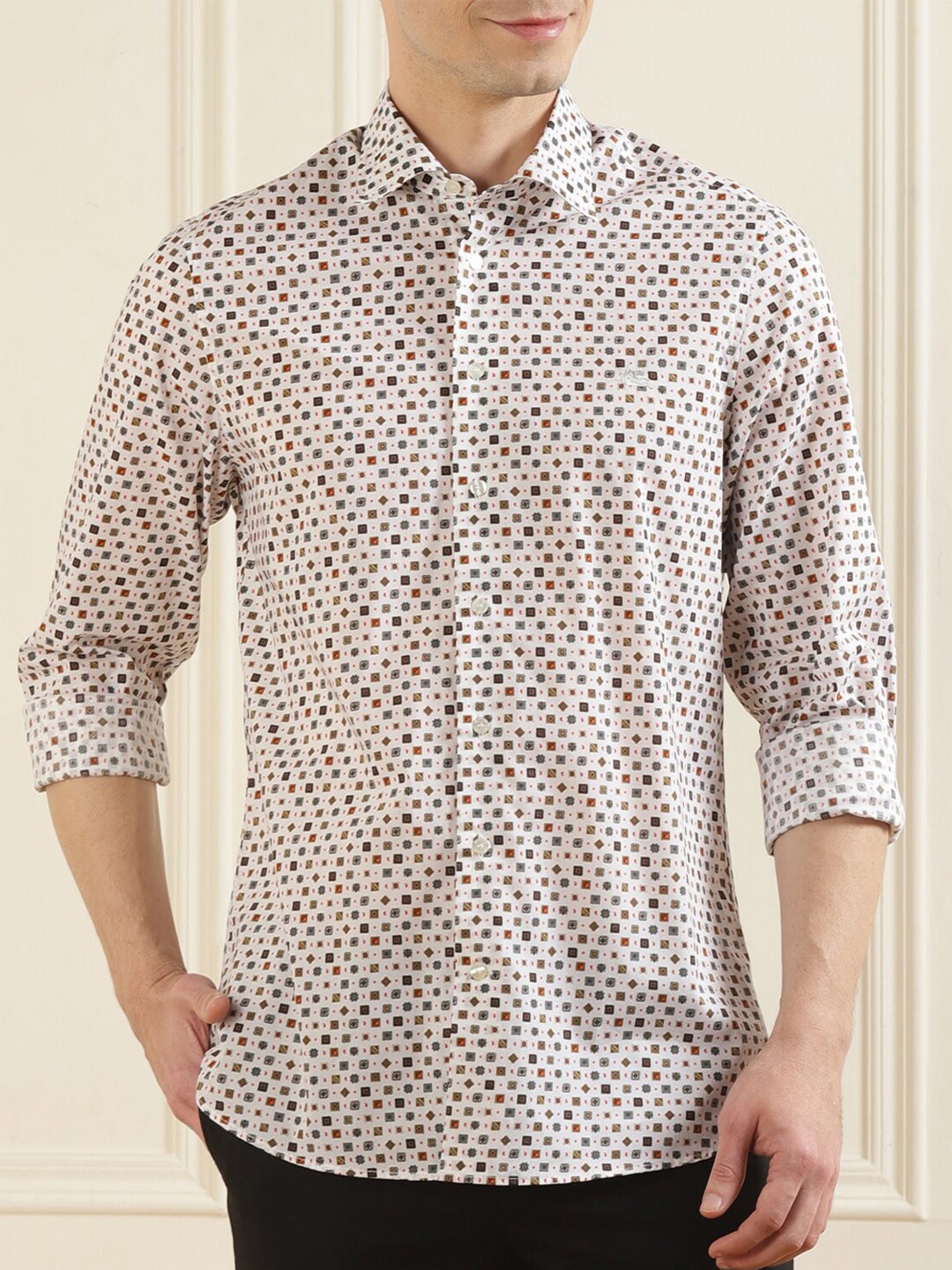 

ETRO Men White Printed Casual Shirt