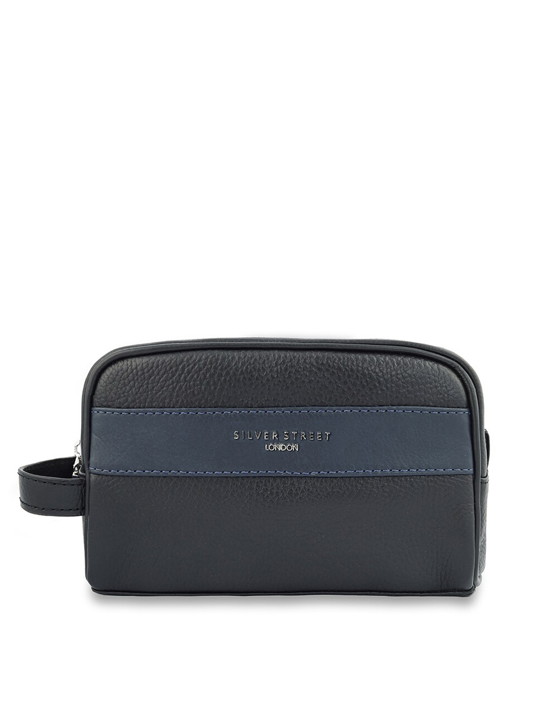 

SILVER STREET LONDON Men Black Genuine Leather Toiletry Kit