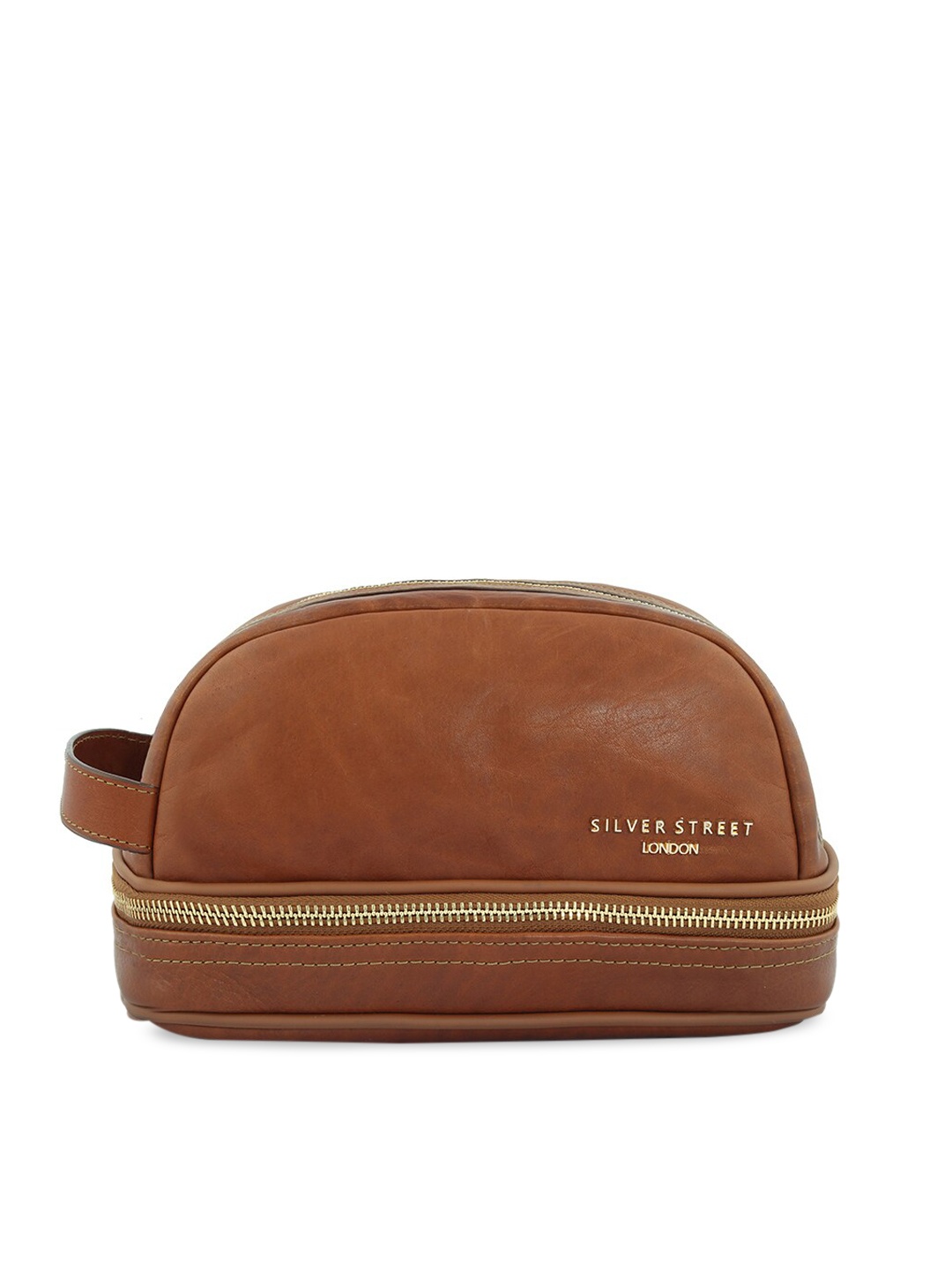

SILVER STREET LONDON Tan Brown Walter Leather Toiletry Kit
