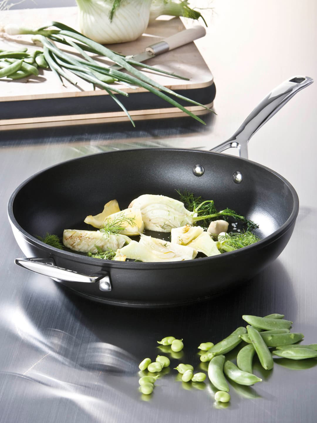 

LE CREUSET Black Solid Induction Base Stainless Steel Deep Frying Pan