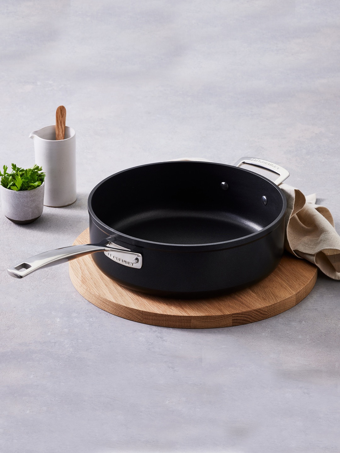 

LE CREUSET Black Induction Base Stainless Steel Saute Pan