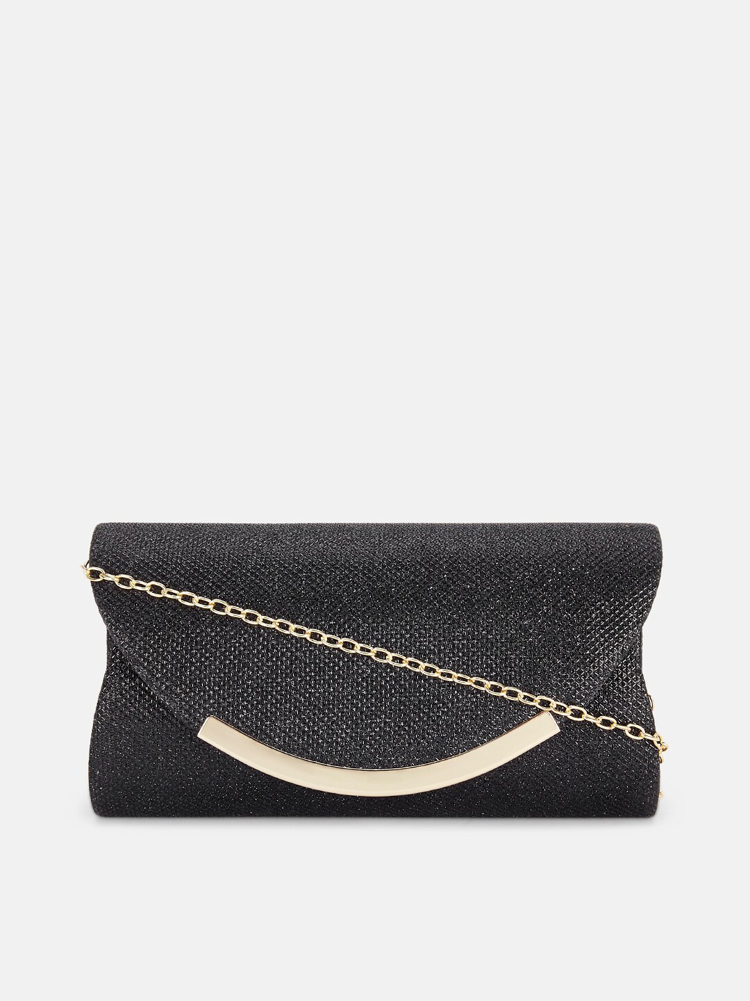 

Forever Glam by Pantaloons Women Textured Box Clutch, Black