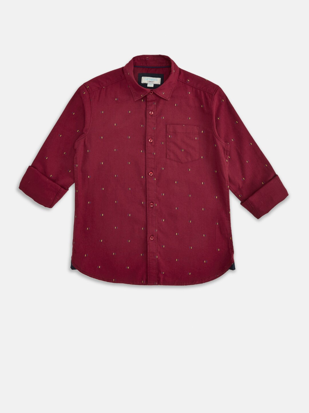 

Pantaloons Junior Boys Maroon Printed Full Sleeve Shirt