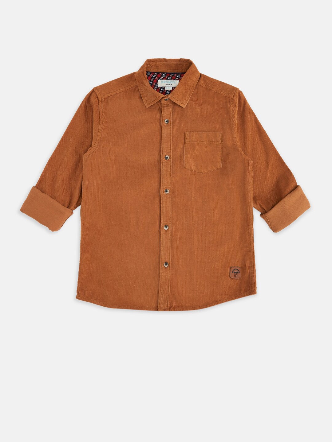 

Pantaloons Junior Boys Tan Casual Shirt