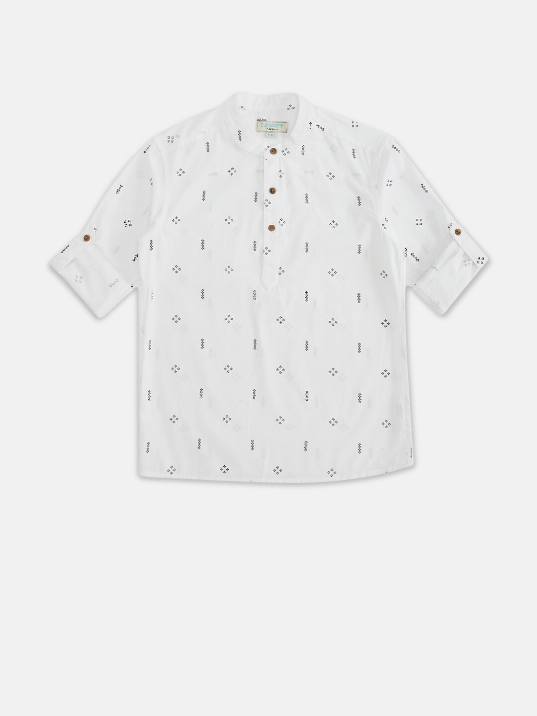 

Pantaloons Junior Boys White Printed Casual Shirt