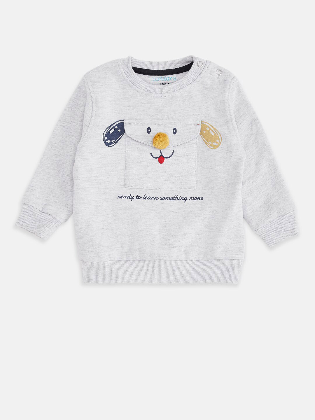 

Pantaloons Baby Boys Cream-Coloured Printed Sweatshirt