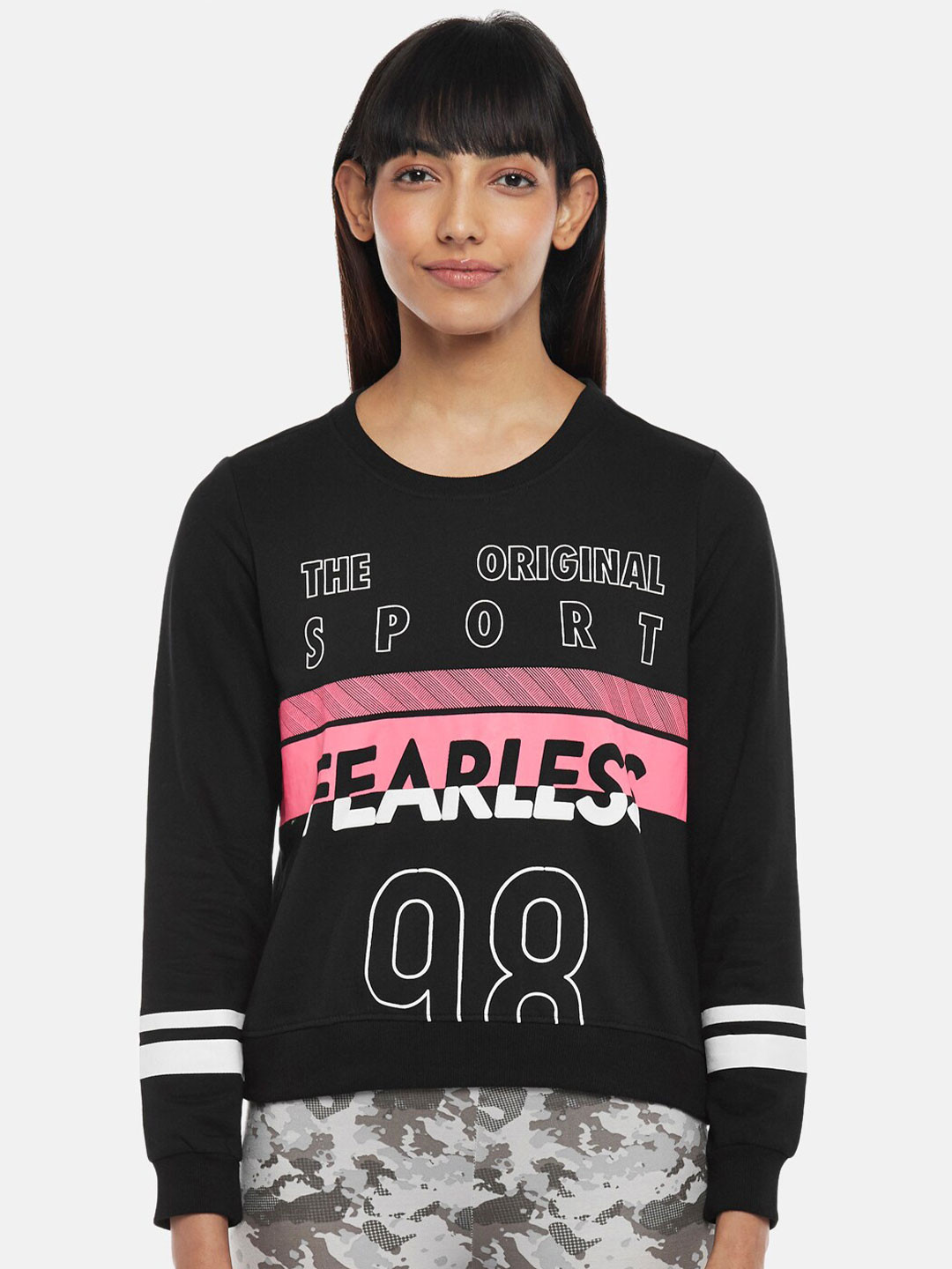 

Ajile by Pantaloons Black Typography Printed Top