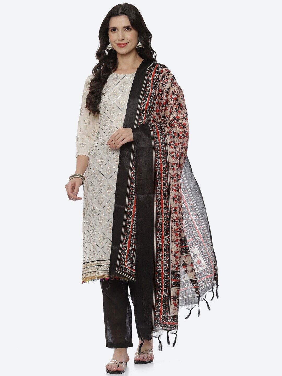 

Biba Beige & Black Unstitched Dress Material