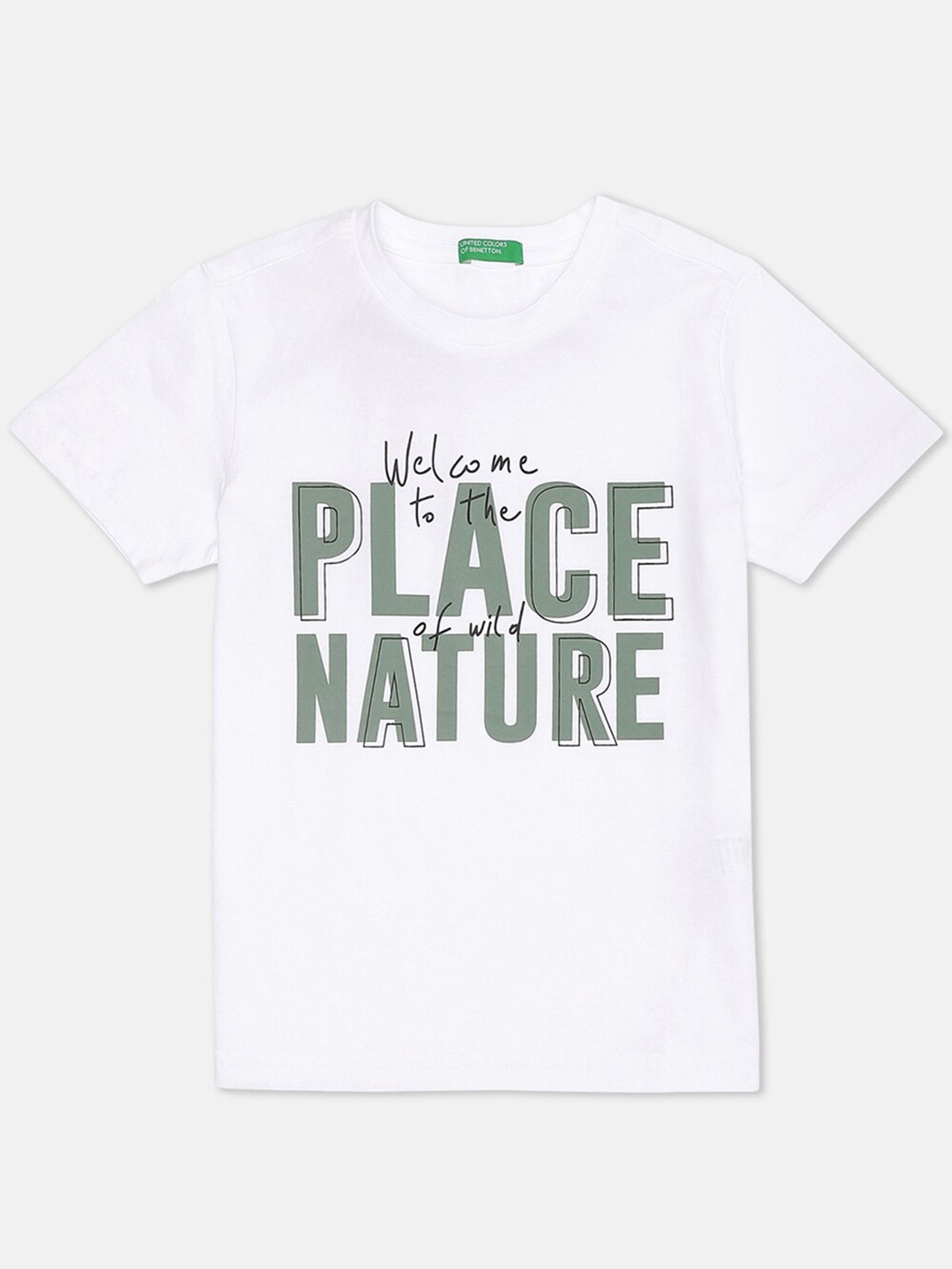 

United Colors of Benetton Boys White Typography Printed T-shirt