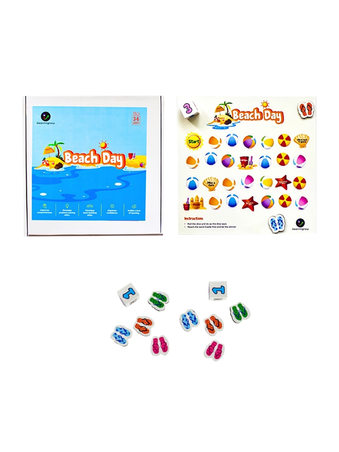 

ilearnngrow Kids White & Black Printed Hot Air Baloon Black Board Activity Toys and Games