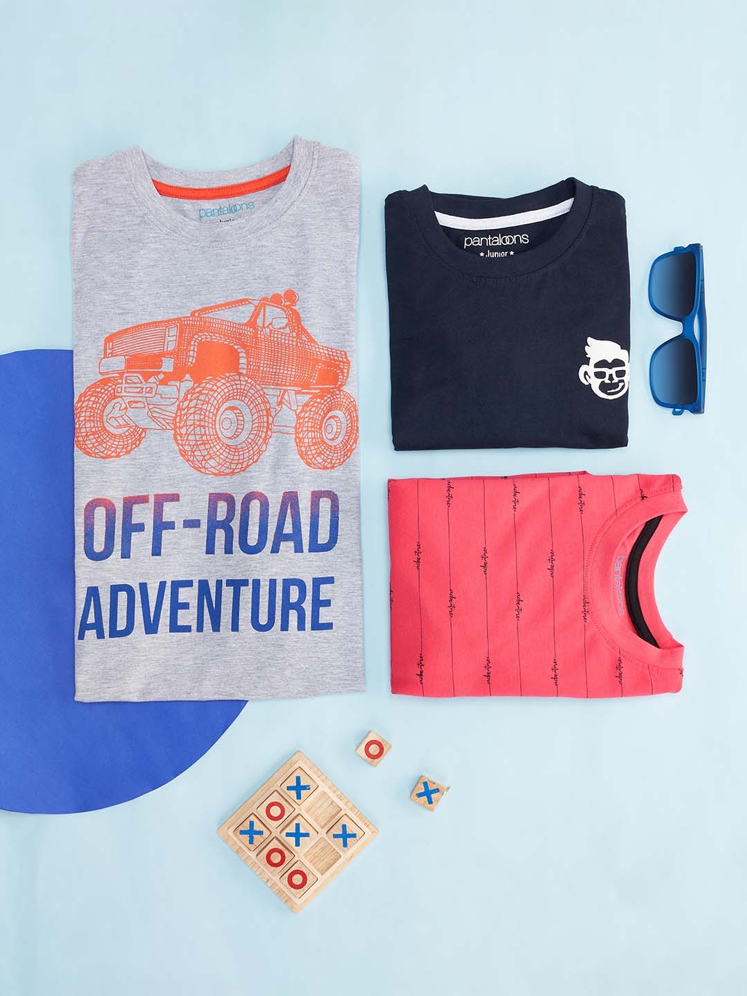 

Pantaloons Junior Boys Pack Of 3 Pink & Grey Solid Full sleeve T-shirt