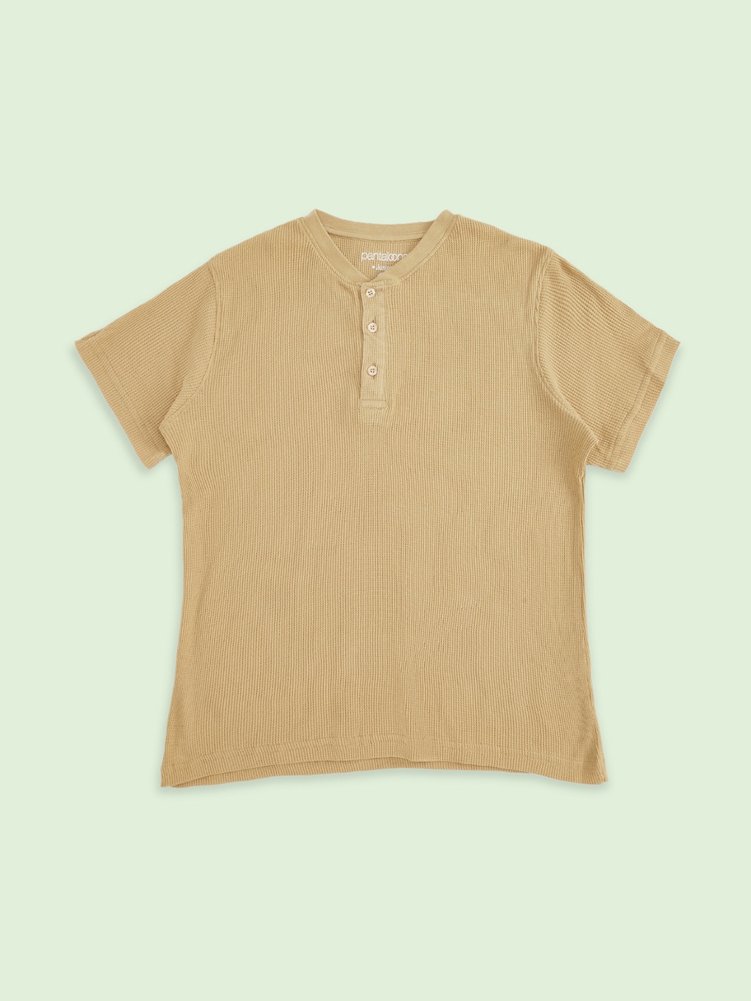 

Pantaloons Junior Boys Brown Henley Neck T-shirt