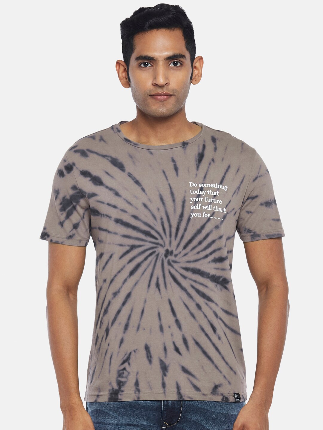 

People Men Grey Dyed T-shirt