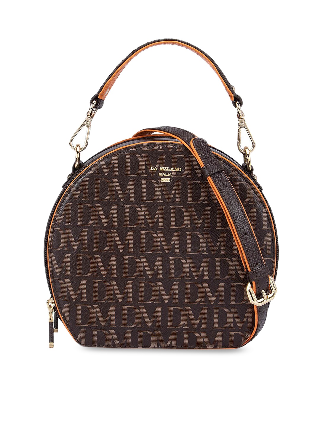 

Da Milano Brown Printed Leather Oversized Shopper Handheld Bag with Quilted