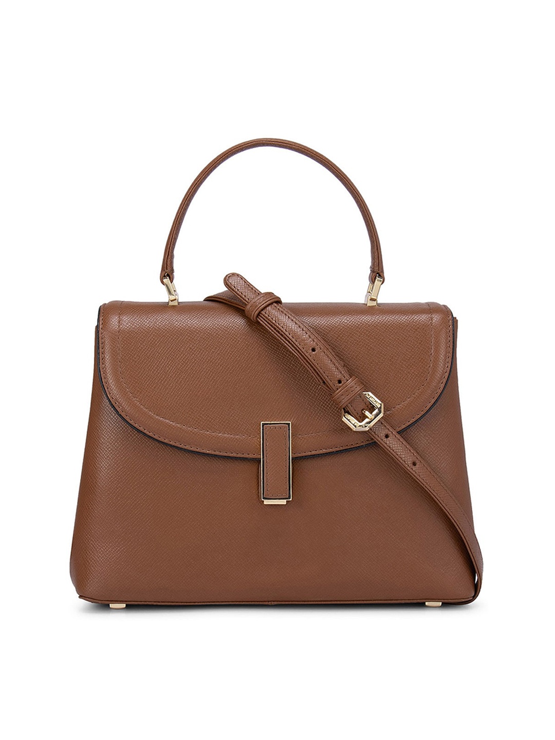 

Da Milano Women Brown Leather Structured Handbag
