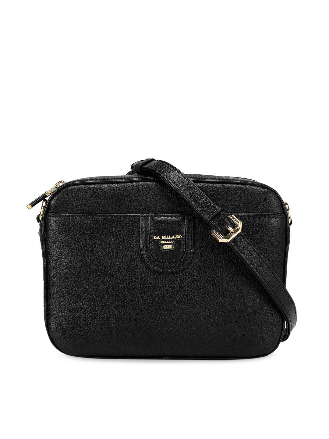 

Da Milano Women Black Leather Structured HandBag