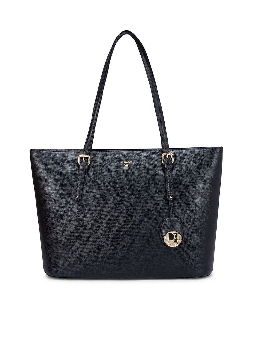 

Da Milano Women Black Leather Structured Shoulder Bag