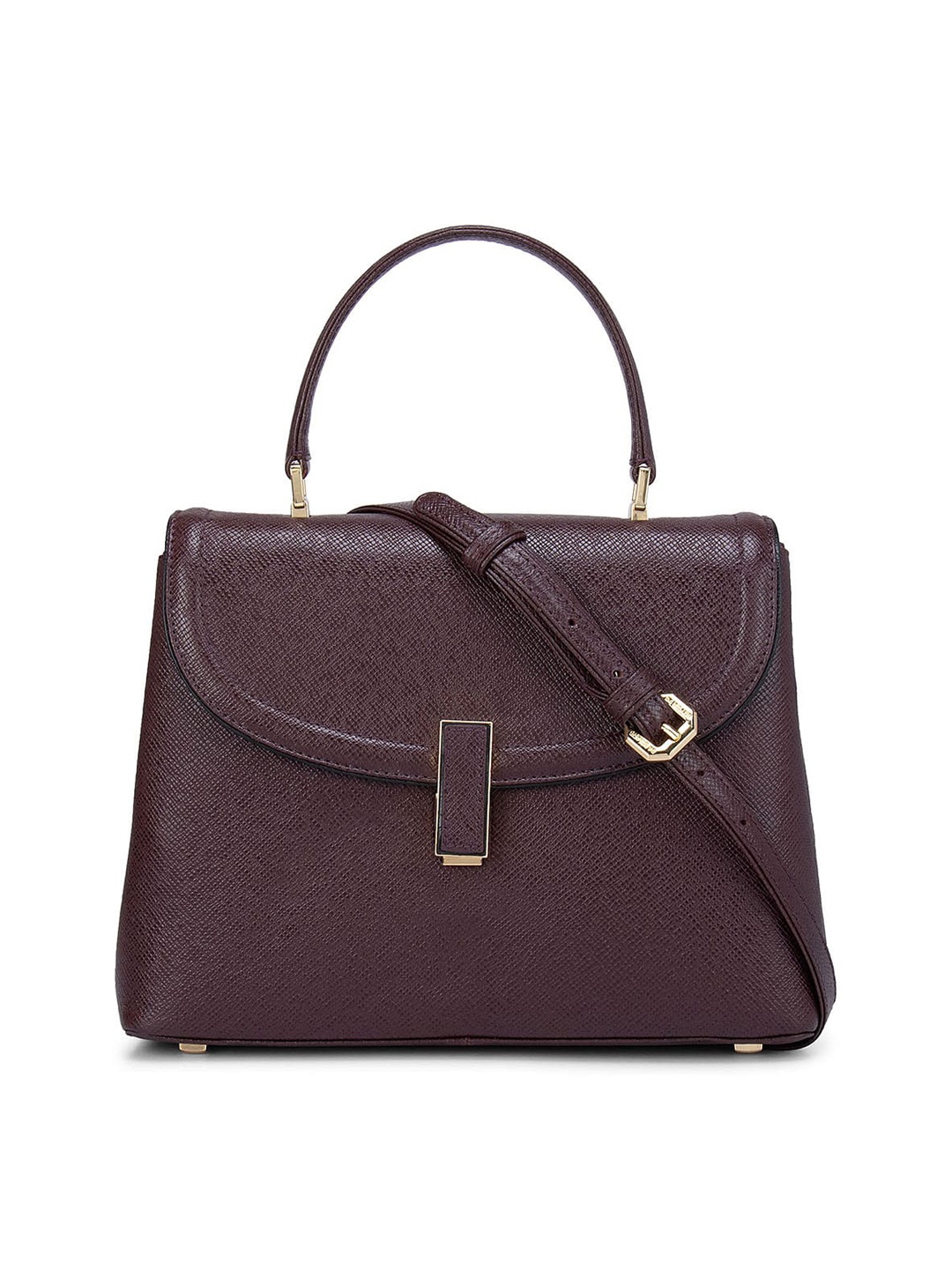 

Da Milano Women Burgundy Leather Half Moon Satchel