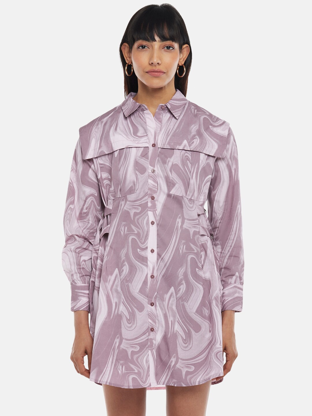 

SF JEANS by Pantaloons Womens Mauve Shirt Dress