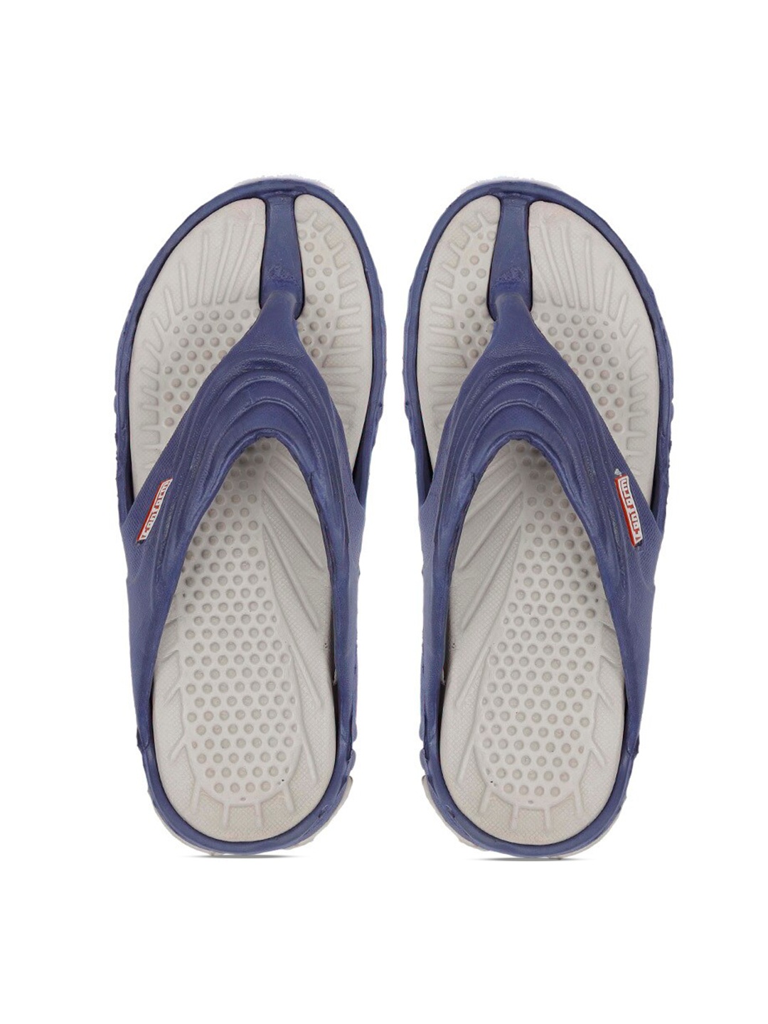 

aadi Men Blue & Grey Rubber Thong Flip-Flops