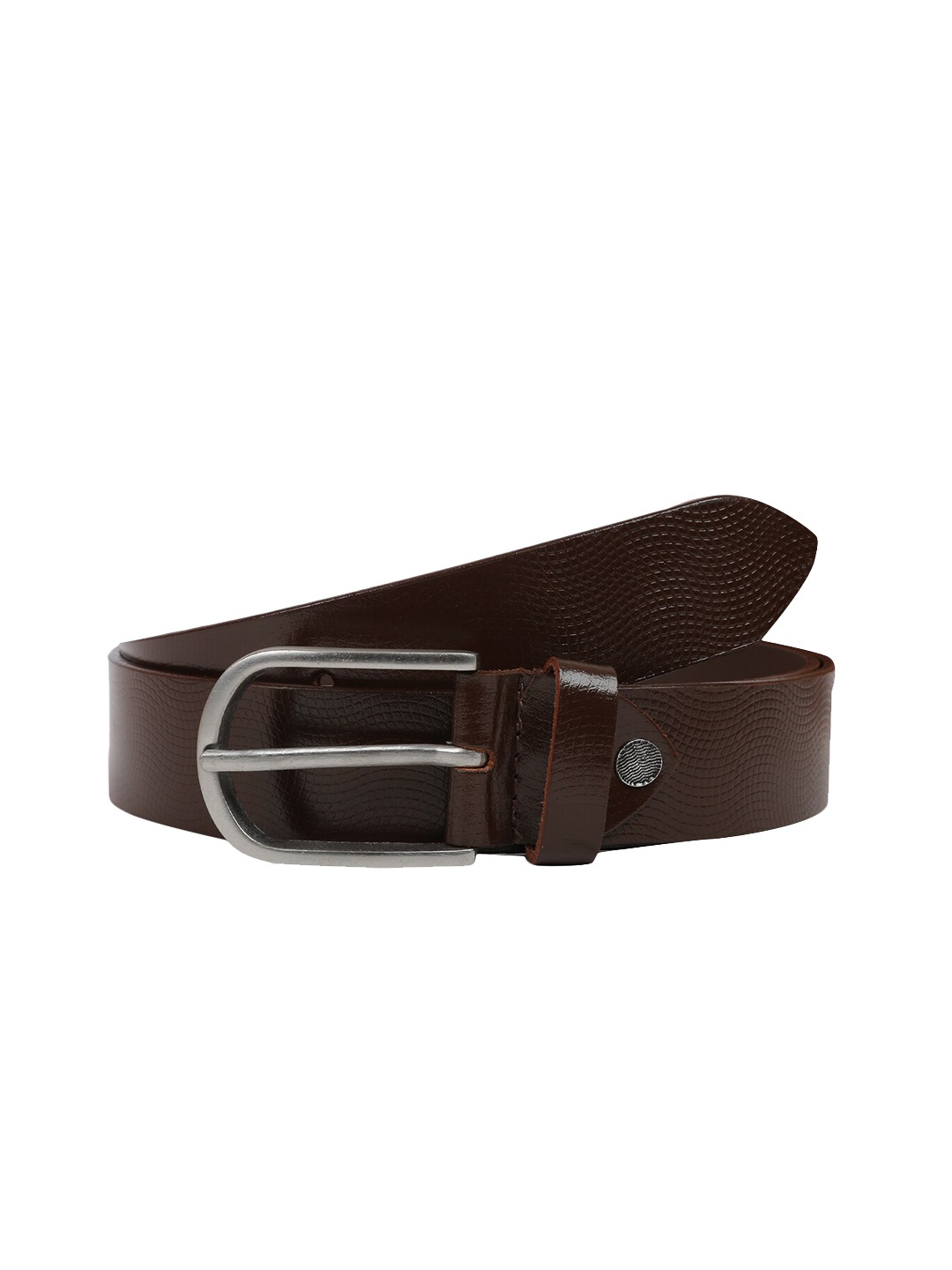 

WELBAWT Men Brown Textured Leather Belt