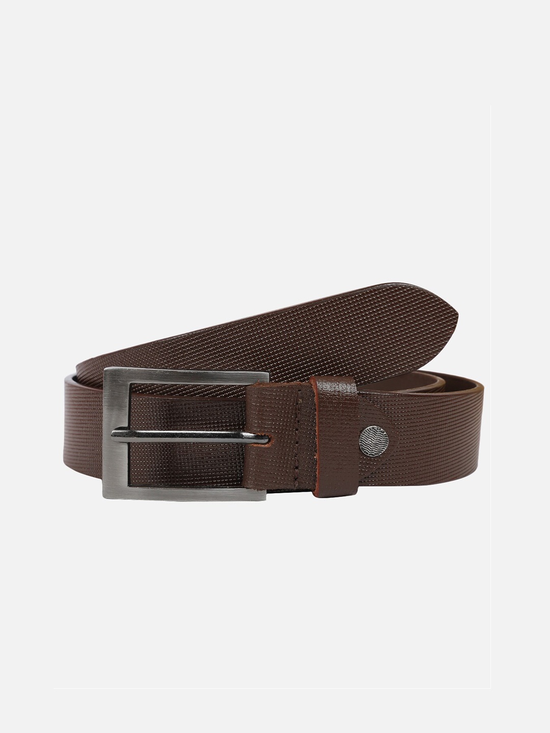 

WELBAWT Men Brown Textured Leather Belt