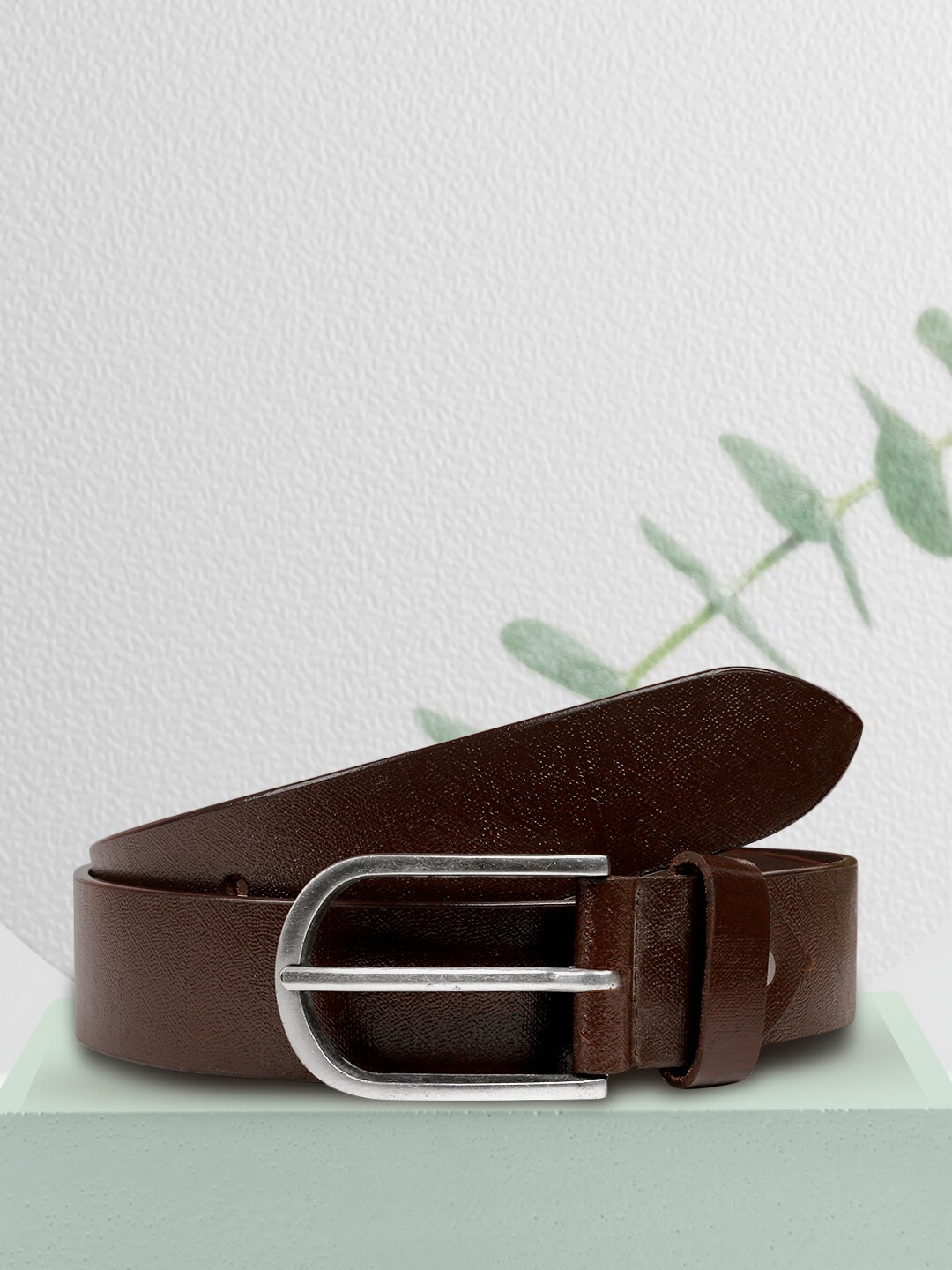 

WELBAWT Men Brown Textured Leather Belt