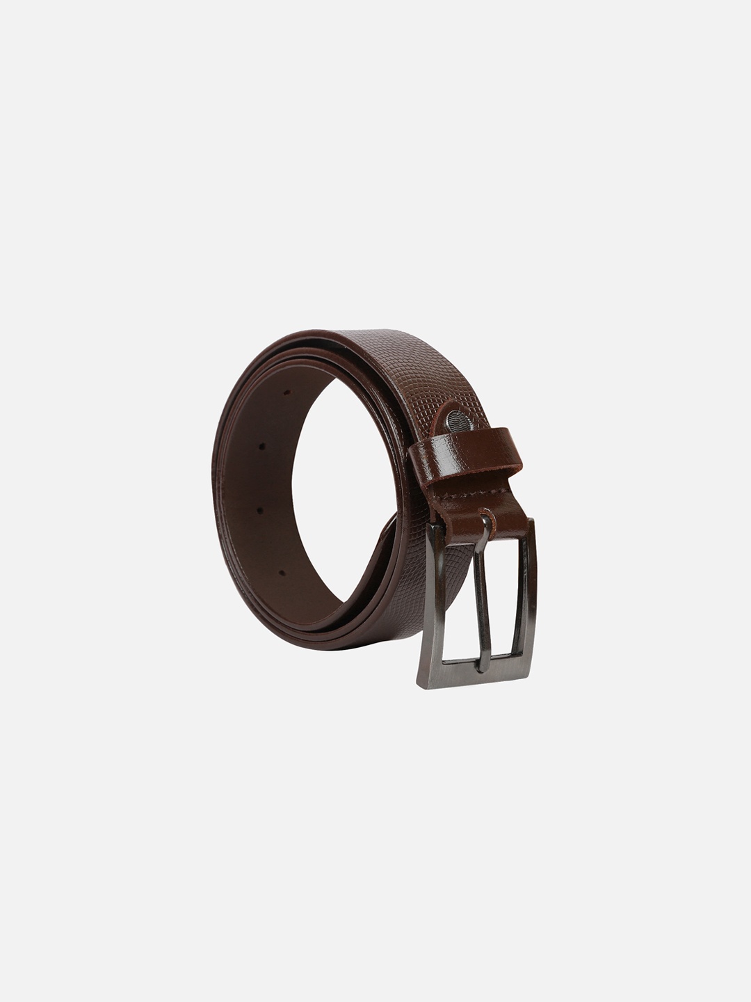 

WELBAWT Men Brown Textured Leather Belt