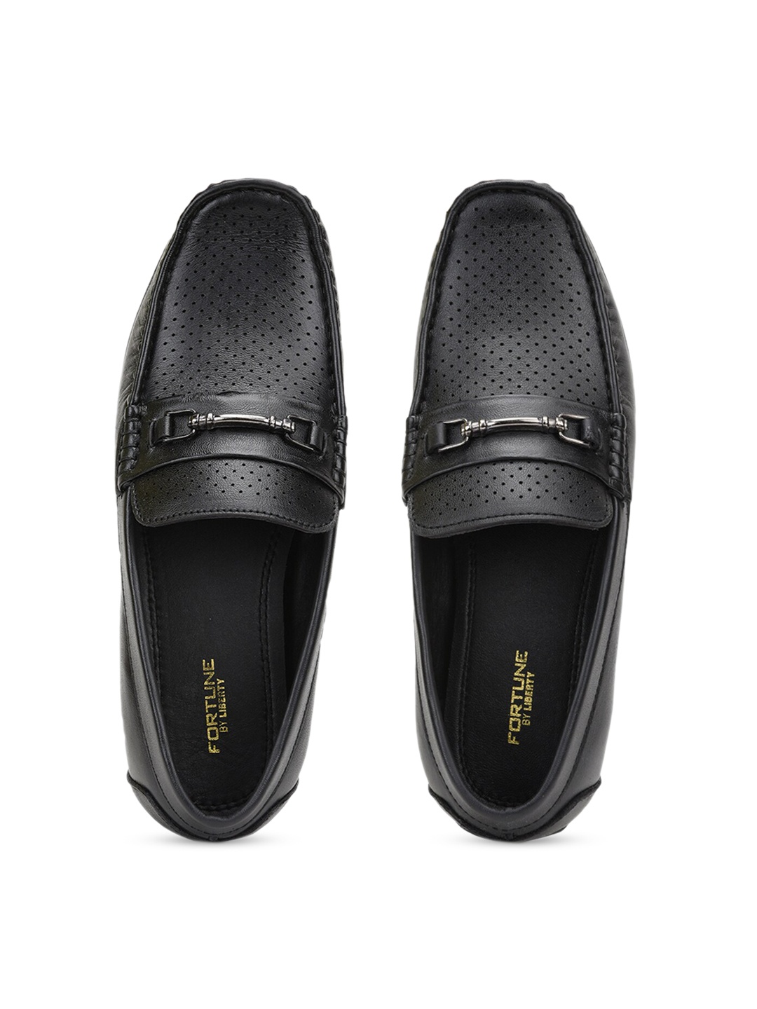 

Liberty Men Black Woven Design Loafers