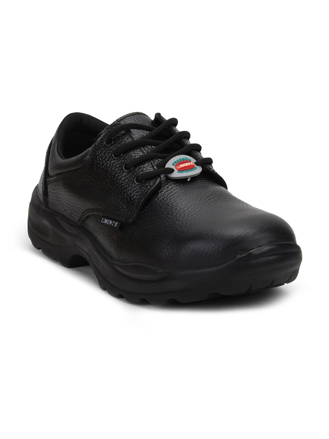 

LIBERTY Mens SHIELD-ST Solid Lace-Up Safety Shoes, Black