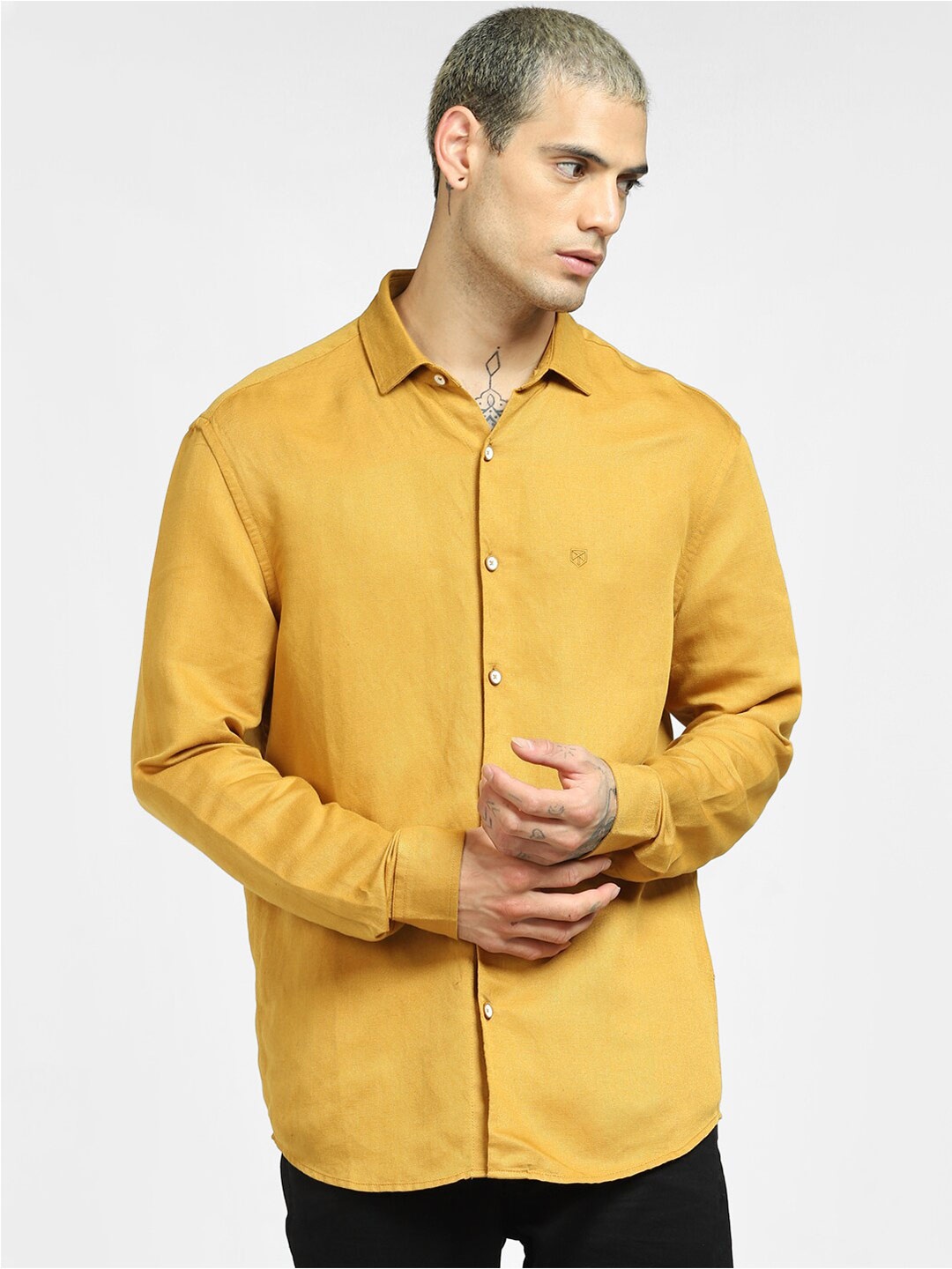 

Jack & Jones Men Yellow Casual Shirt