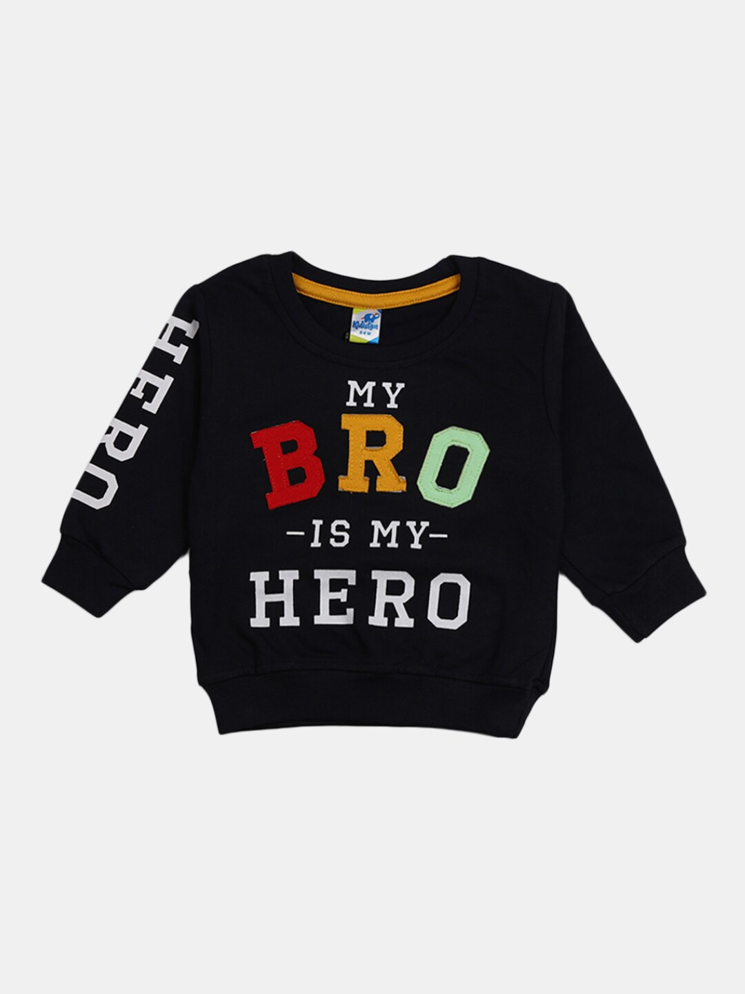 

V-Mart Kids Navy Blue Typography Printed T-shirt