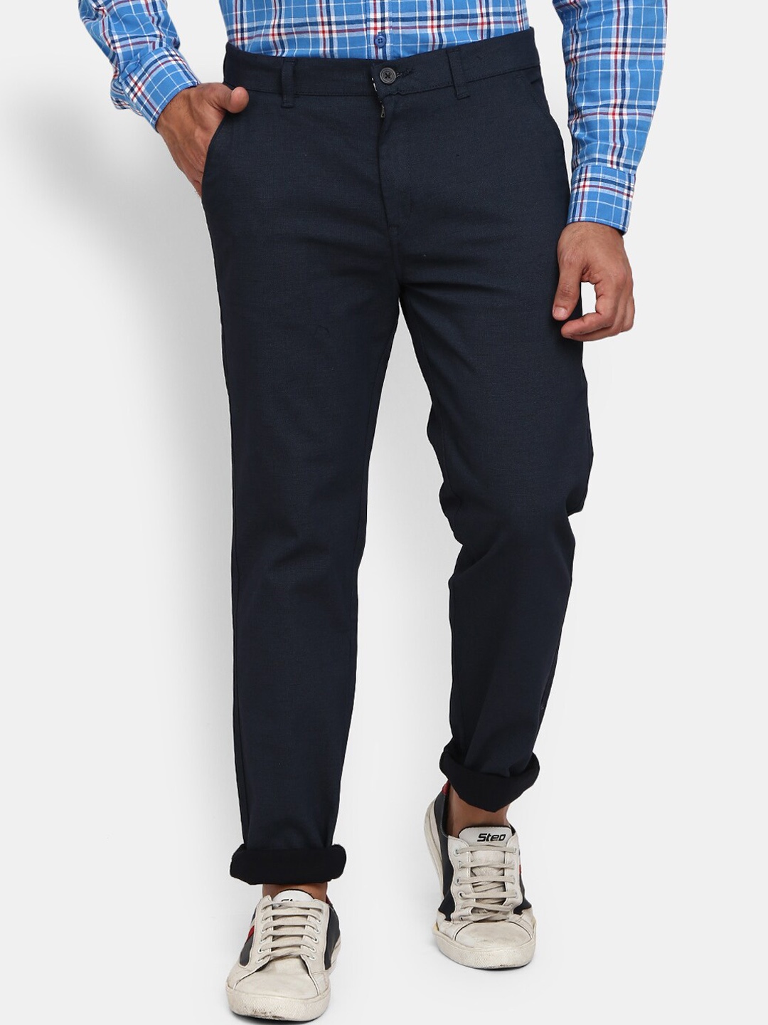 

V-Mart Men Navy Blue Slim Fit Trousers