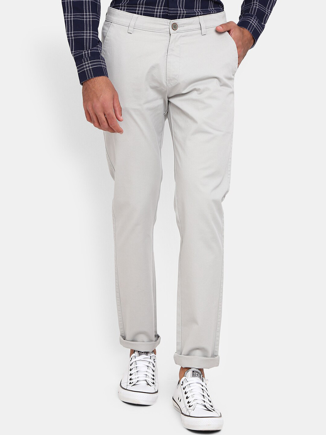 

V-Mart Men Grey Slim Fit Chinos Trousers