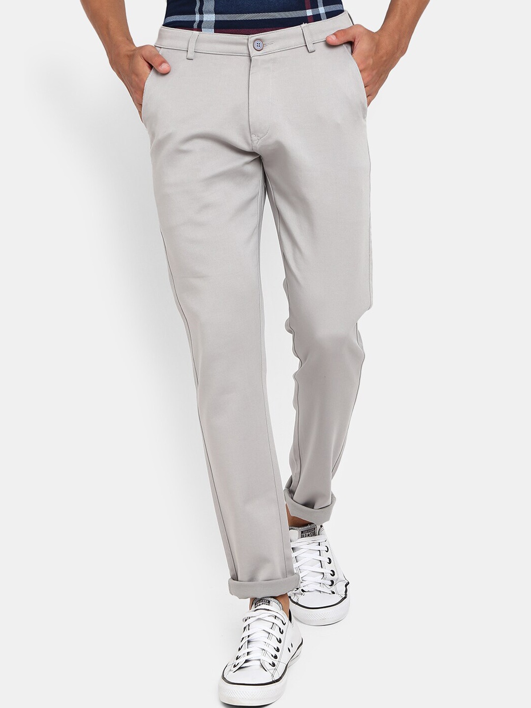 

V-Mart Men Grey Slim Fit Trousers