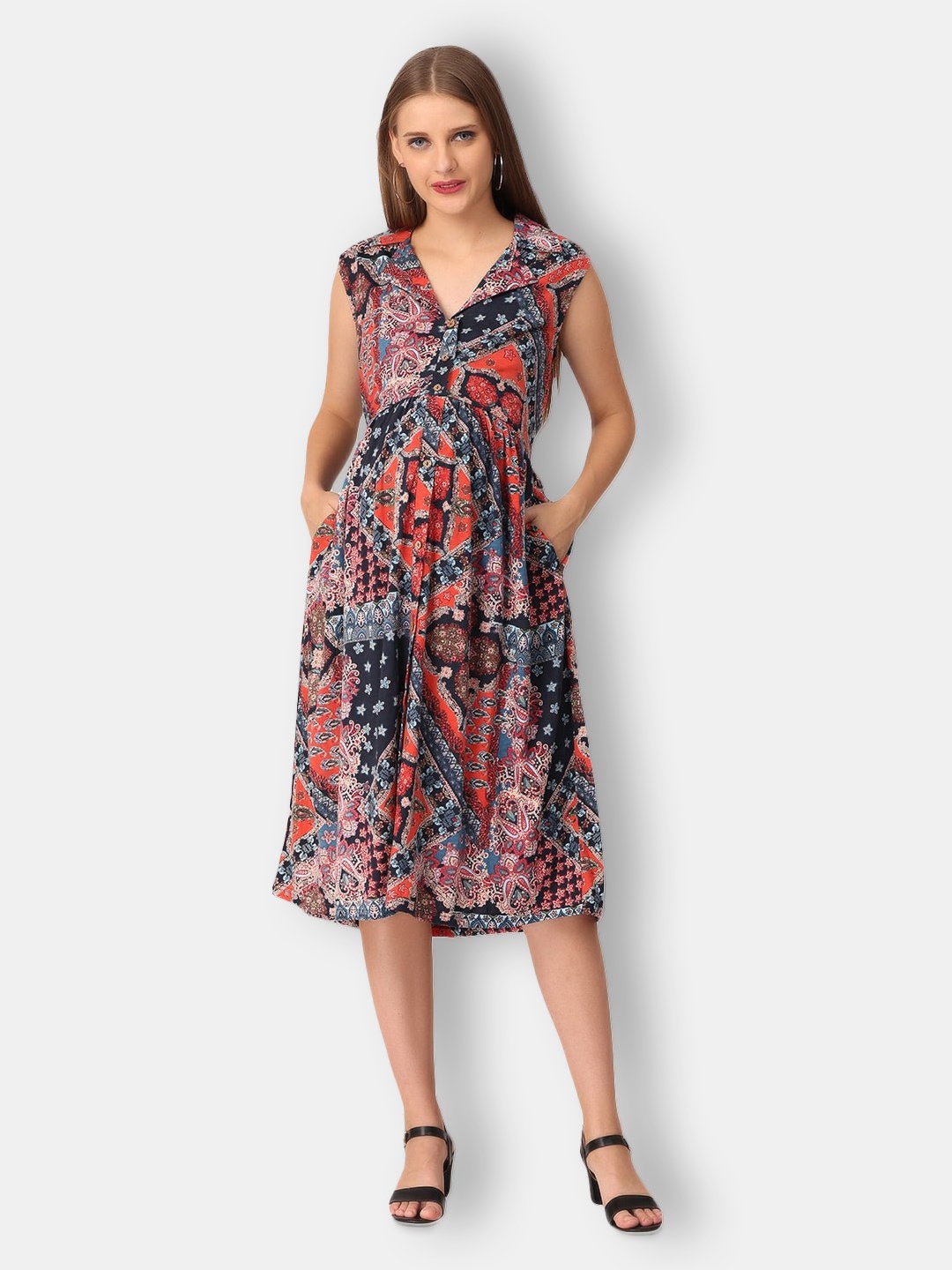 

The Mom Store Women Multicoloured Floral Maternity Midi Dress, Multi