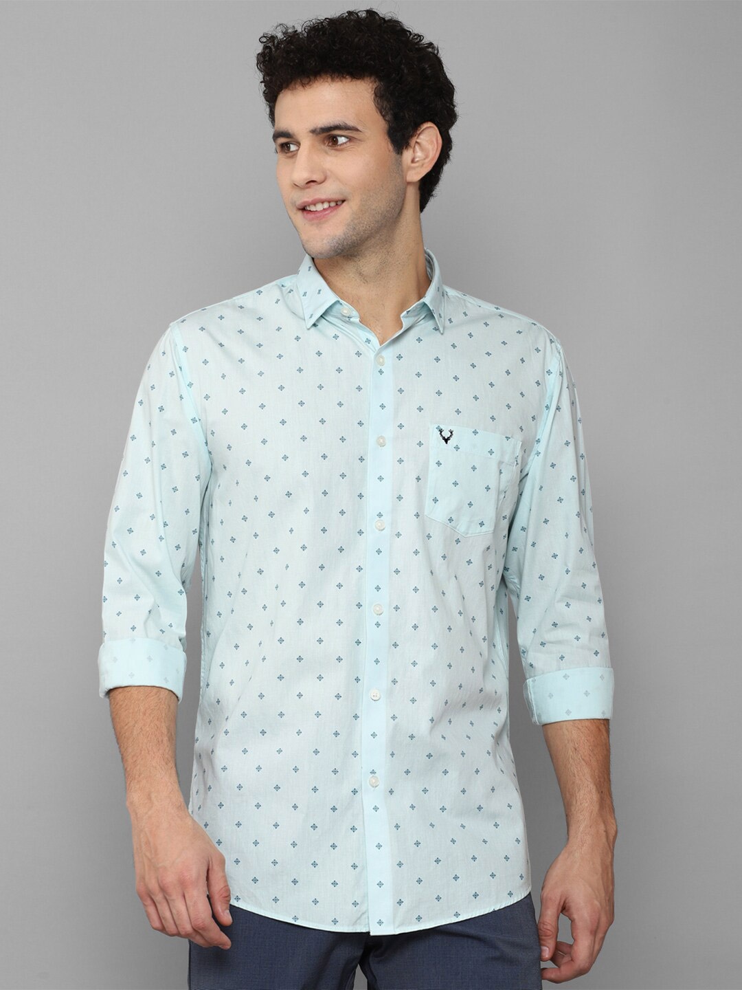 

Allen Solly Men Blue Slim Fit Printed Casual Shirt