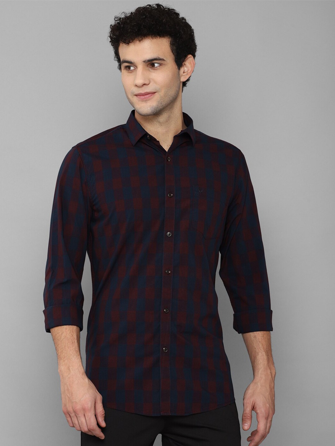 

Allen Solly Men Navy Blue Slim Fit Buffalo Checks Checked Casual Shirt