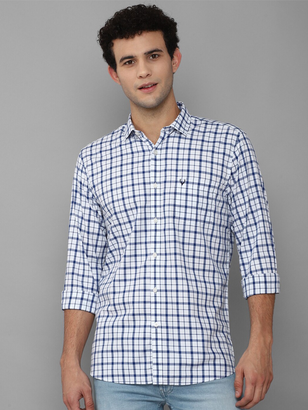 

Allen Solly Men Blue Slim Fit Checked Casual Shirt