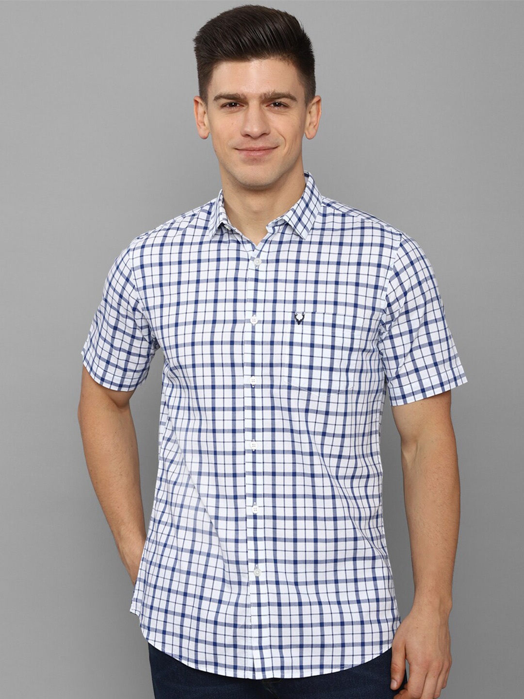 

Allen Solly Men Blue Slim Fit Checked Casual Shirt