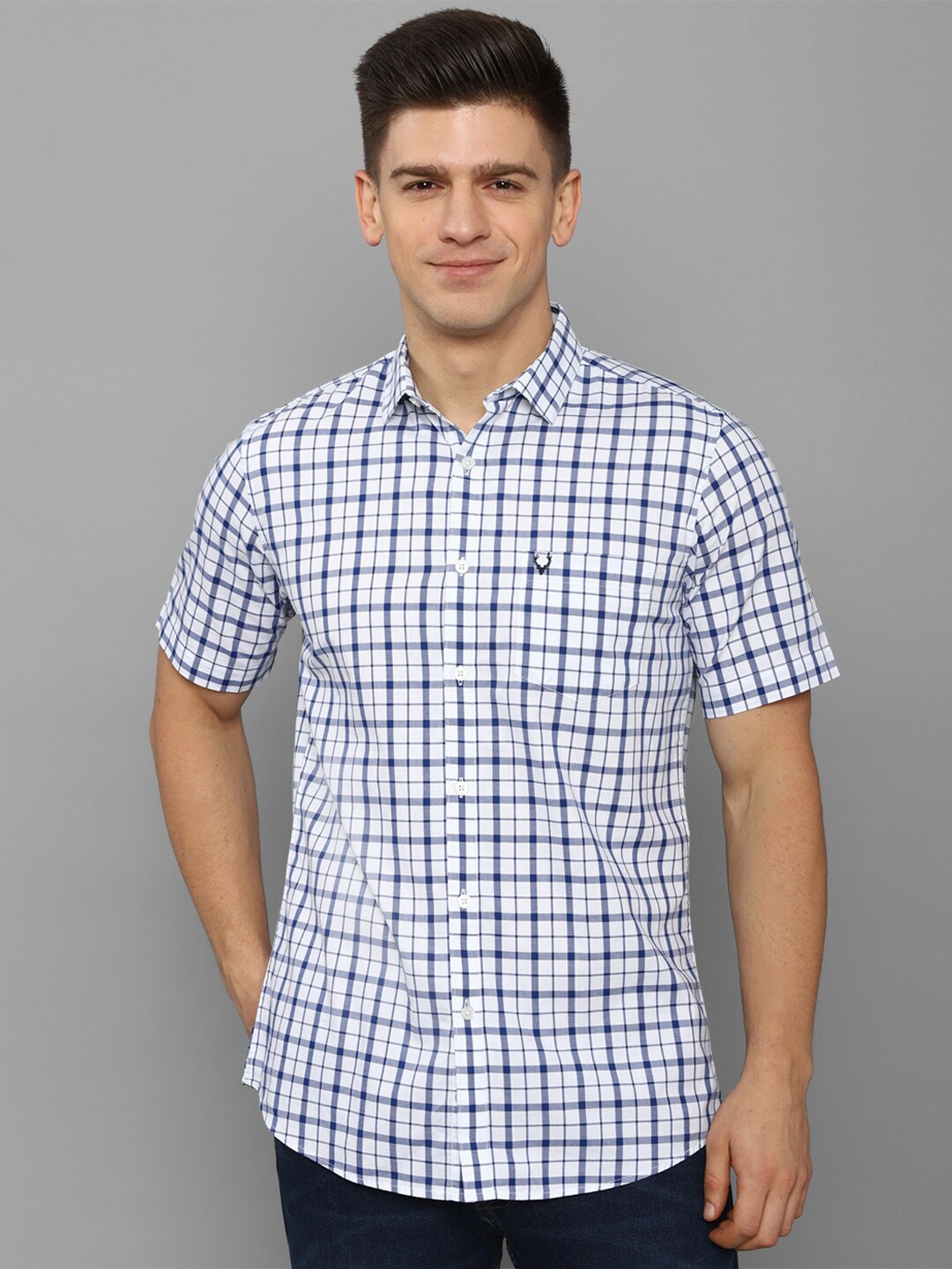 

Allen Solly Men Blue Slim Fit Checked Casual Shirt