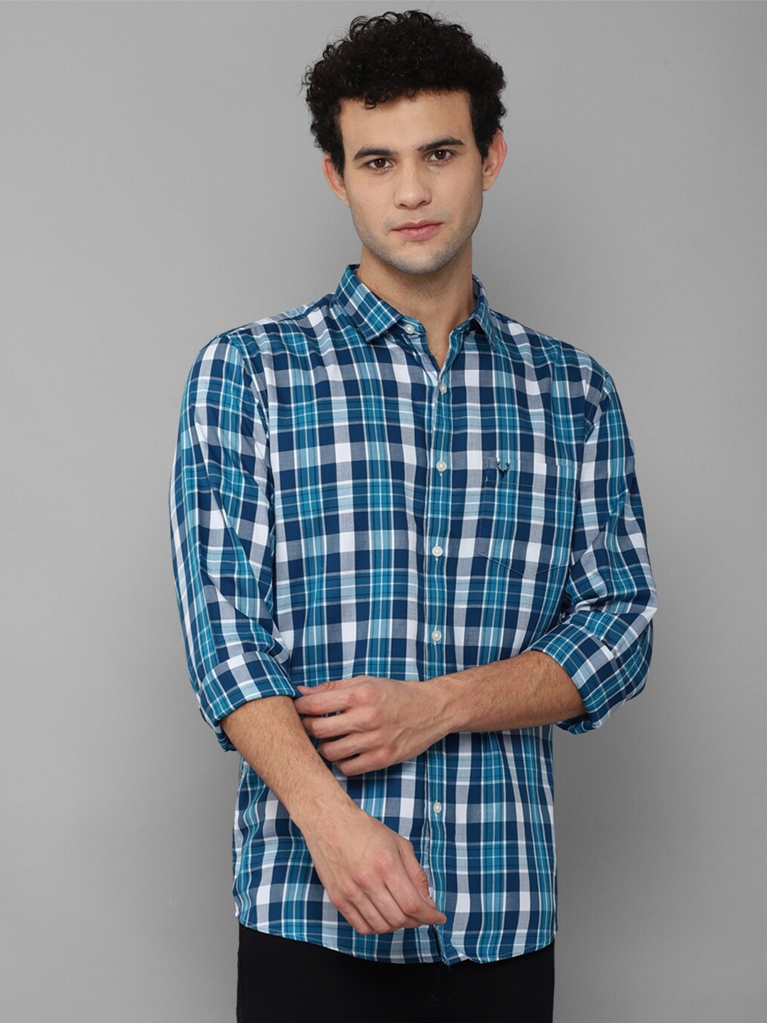 

Allen Solly Men Blue Slim Fit Tartan Checked Casual Shirt