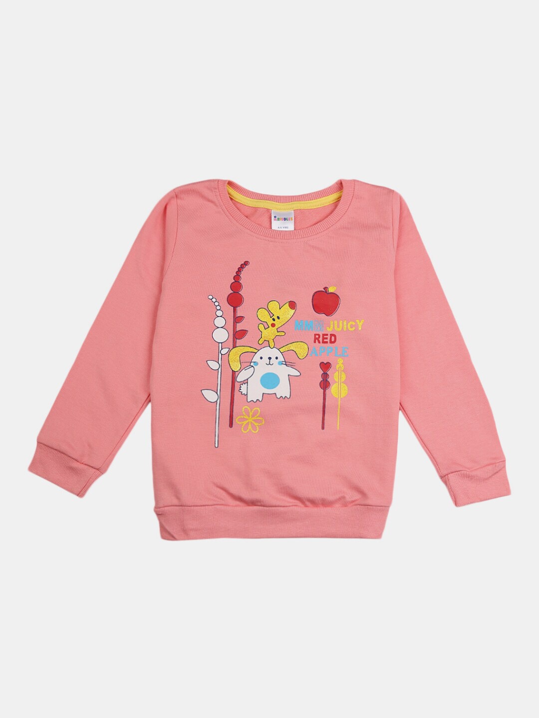 

V-Mart Girls Peach-Coloured Printed T-shirt