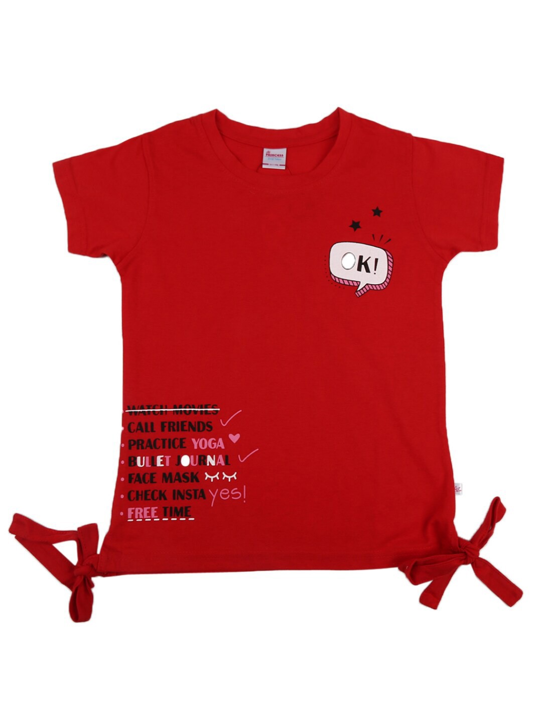 

V-Mart Girls Red Printed T-shirt