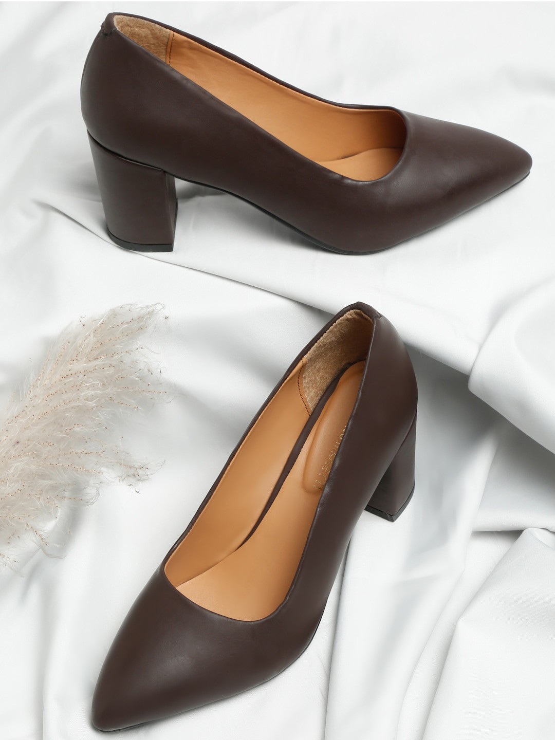 

Bruno Manetti Brown PU Block Pumps