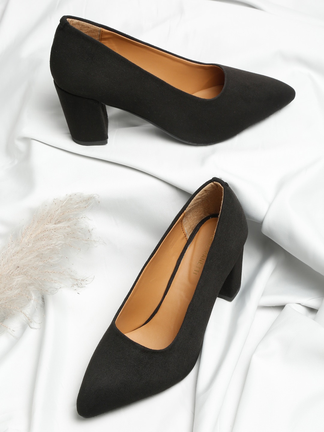 

Bruno Manetti Black PU Block Pumps